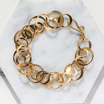 Gold Large Hoop Chain Sterling Silver Necklace, 2 of 9
