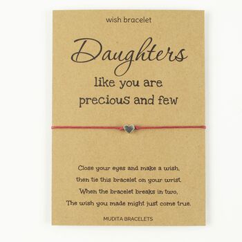 Daughters Like You Are Precious Heart Charm Wish Bracelet, 3 of 4