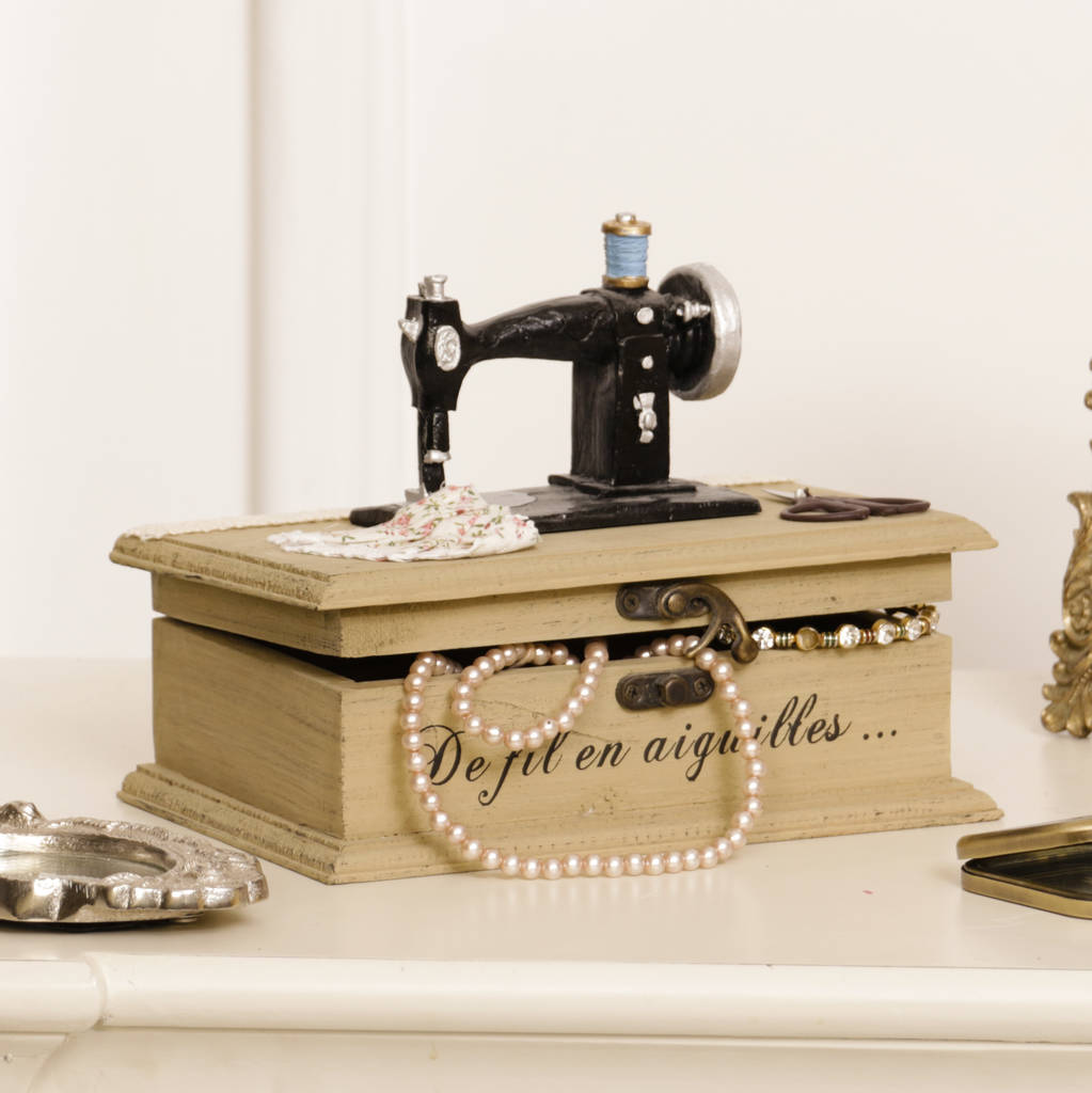 personalised vintage singer sewing storage box by dibor
