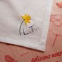 Hand Embroidered Monogram Handkerchief With Flower, thumbnail 2 of 10