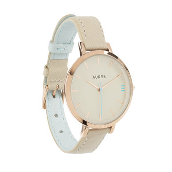 Montmartre Pale Blue And Almond Leather Ladies Watch, 2 of 6