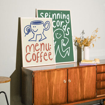 Menu Coffee Doodle Kitchen Wall Art Print, 2 of 9