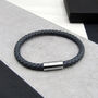 Men's Thick Woven Leather Bracelet, thumbnail 5 of 11