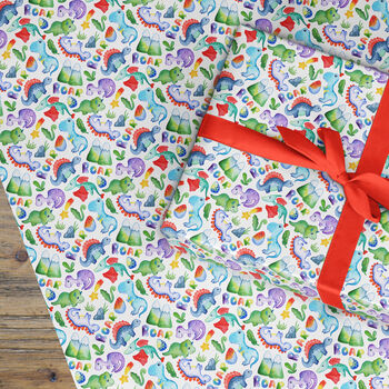 Dinosaur Wrapping Paper Roll Or Folded, 2 of 3
