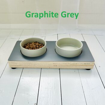 Dog / Cat Wooden Feeding Station With Ceramic Bowls, 3 of 12