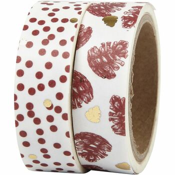 Christmas Washi Paper Tape Assorted Red Or Gold, 7 of 8