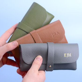 Men's Personalised Monogram Leather Glasses Case, 11 of 11