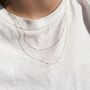 9ct Solid Gold Square Bead Saturno Chain Necklace, thumbnail 1 of 9