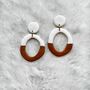 Abstract Textured Clay Hoop Earrings, thumbnail 3 of 4