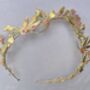 The Ostara Crown Gold Silver Shell Mother Of Pearl Floral Hair Vine Bridal Headpiece, thumbnail 7 of 12