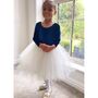 Long Sleeve Navy Velvet Christmas Party Dress, thumbnail 4 of 7