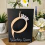 Personalised Valentines Wooden Letter Card Queen Crown, thumbnail 3 of 7