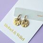 Celestial Huggie Hoop Earrings, thumbnail 4 of 5