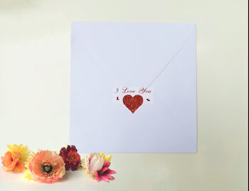 Valentine's Purple Butterfly Heart Card, Not 3D, 8 of 12