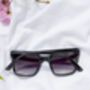 Black Full Lens Cat Eye Point Sunglasses, thumbnail 6 of 6