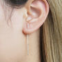 Two Way Bar Sterling Silver Threader Earrings, thumbnail 2 of 3