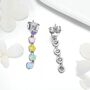 Rainbow Heart Silver Ring Earring Set, thumbnail 2 of 6