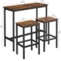 Dining Table Set Bar Stools Industrial Steel Frame, thumbnail 2 of 10