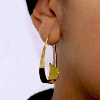 Curled Ribbon Rose Gold Plated Silver Drop Earrings, 2 of 6