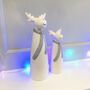 Pair Of Christmas Ceramic Reindeer With Scarf, thumbnail 2 of 5