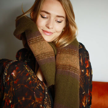 Shimmering Gold Check Squares Scarf, 10 of 12