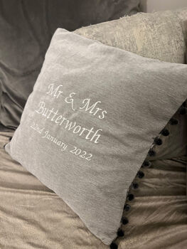 Personalised Couples Anniversary Cushion, 3 of 3