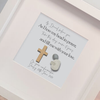 Framed Pebble Art. Baptism,Confirmation,Ordination, 2 of 3