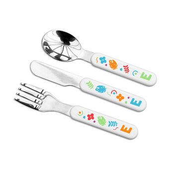 Personalised Colourful Shapes Baby Cutlery Set, 10 of 10