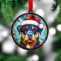 Rottweiler In Santa Hat Suncatcher Decoration, thumbnail 3 of 6