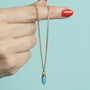 Gold Plated Mini Turquoise Gemstone Necklace, thumbnail 2 of 6