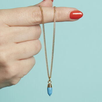 Gold Plated Mini Turquoise Gemstone Necklace, 2 of 6
