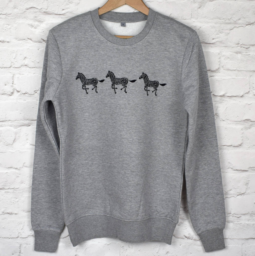 Zebra Sweatshirt By Glenstocken Herb and Plant Co. | notonthehighstreet.com