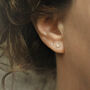 Tiny White Diamond Stud Earrings Silver Or Gold, thumbnail 3 of 12