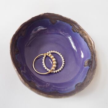Handmade Mini Purple And Gold Ceramic Jewellery Dish, 7 of 7