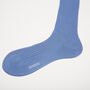 Mens Denim Blue Luxury Ribbed Dress Socks, thumbnail 5 of 6