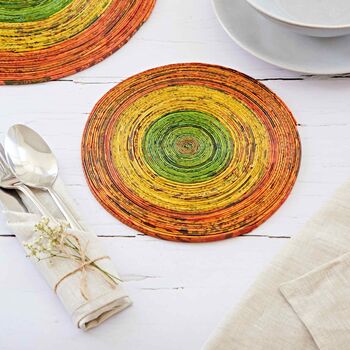 Recycled Newspaper Round Placemats, 10 of 12