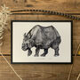 J Is For Javan Rhino Illustration Print, thumbnail 1 of 7