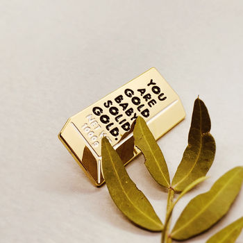 gold enamel pin by house of wonderland | notonthehighstreet.com