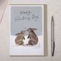 Cute Traditional Bunny Rabbit In Love Valentine Card, thumbnail 1 of 2