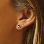 Gemstone Stud Earrings In Rose Gold Vermeil Plated, thumbnail 3 of 12