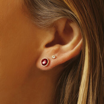 Gemstone Stud Earrings In Rose Gold Vermeil Plated, 3 of 12