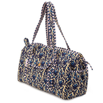 Serendipity Cotton Duffel Bag Indigo Ikat, 4 of 5