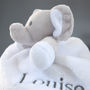 Personalised White Elephant Baby Comforter, thumbnail 6 of 11