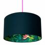 Bird Of Paradise Silhouette Lampshade In Navy, thumbnail 1 of 9