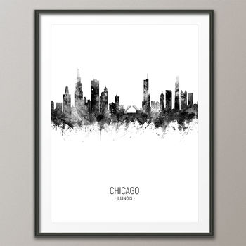 Chicago Skyline Portrait Print And Box Canvas, 4 of 5