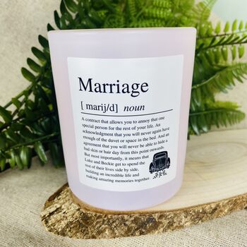 Personalised Wedding Day Definition Candle, 3 of 11