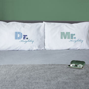 Personalised Couple Pillowcases Mr / Mrs, 8 of 12