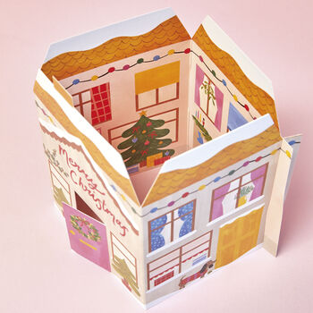 ' 3D Fold Out Christmas House' Christmas Card, 2 of 5