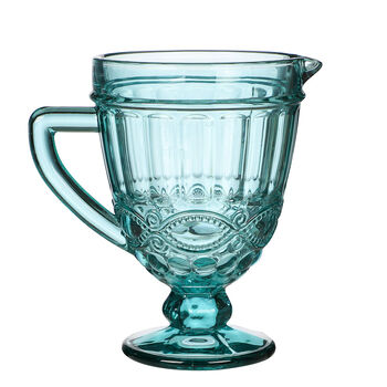 Turquoise Glass Serving Pitcher Jug, 2 of 6