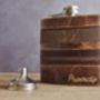 Leather Strips Hip Flask Custom Initials, thumbnail 1 of 6